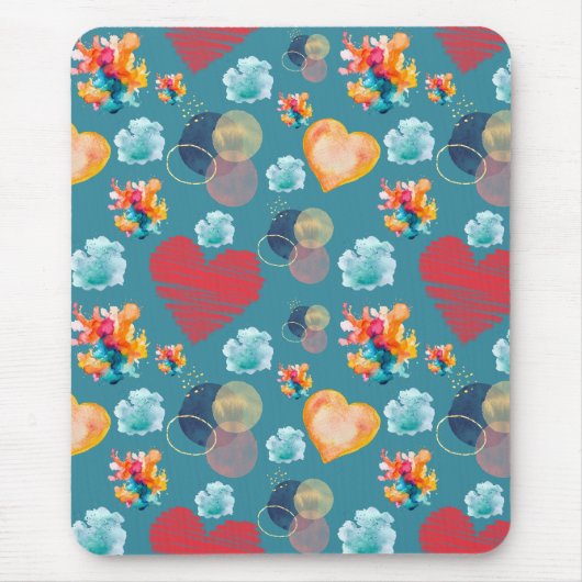 Muster für blaue Herzen Mousepad (Vorne)
