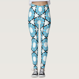 Muster für blaue Kreise und Sterne Leggings