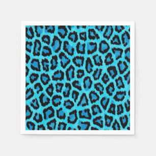 Muster für blaue Leoparden Serviette
