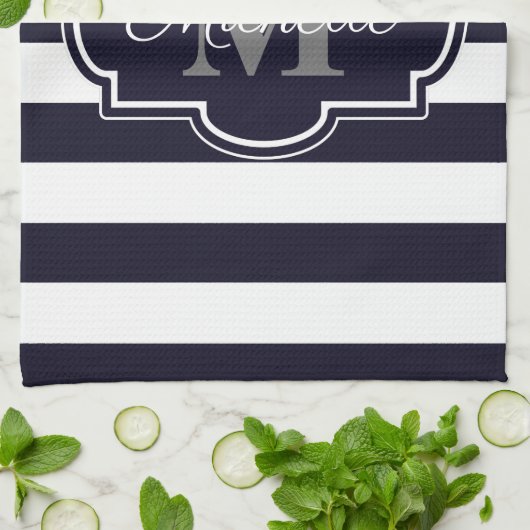 Muster für blaue Navy Stripes Geschirrtuch (Gefaltet)