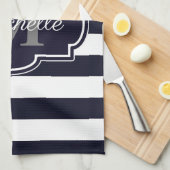 Muster für blaue Navy Stripes Geschirrtuch (Viertel Falte)