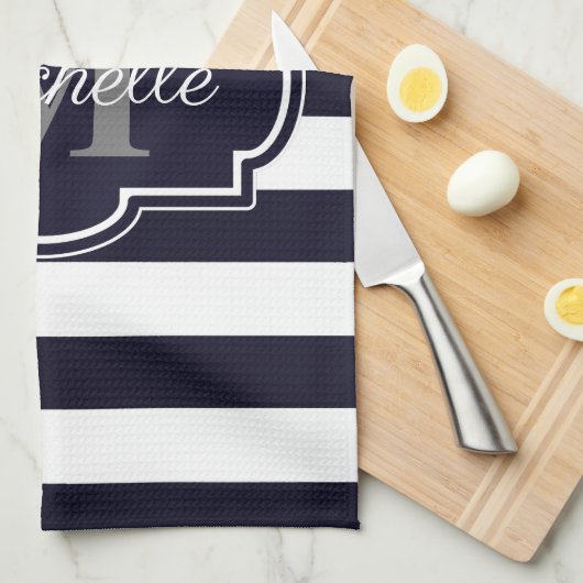 Muster für blaue Navy Stripes Geschirrtuch (Viertel Falte)