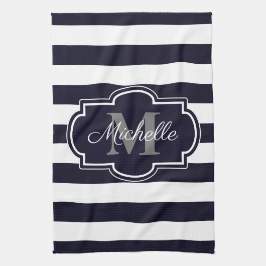Muster für blaue Navy Stripes Geschirrtuch (Vertikal)