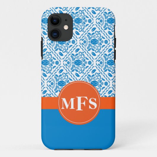Muster für blaue/orangefarbene Damaskus - iPhone 5 Case-Mate iPhone Hülle (Rückseite)