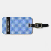 Muster für blaue Punkte/Kreise + Individuelle Name Gepäckanhänger (Vorderseite horizontal)