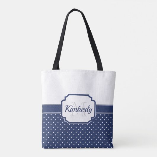 Muster für blaue Punkte Tasche (Rückseite)