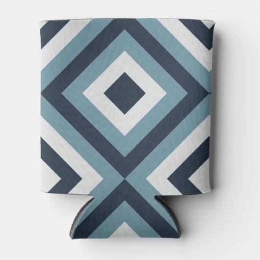 Muster für blaue Quadrate Dosenkühler (Vorderseite)