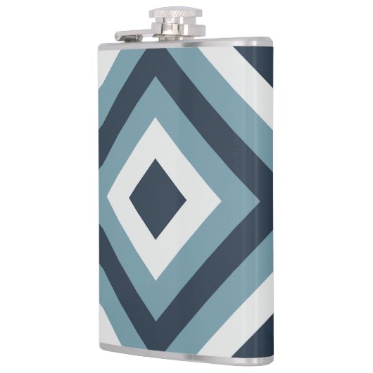 Muster für blaue Quadrate Flachmann (Links)