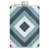 Muster für blaue Quadrate Flachmann (Vorderseite)