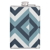 Muster für blaue Quadrate Flachmann (Rückseite)