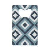 Muster für blaue Quadrate Geldbeutel Flaschenöffner (Rückseite)