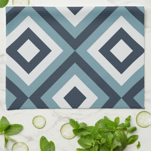 Muster für blaue Quadrate Geschirrtuch (Gefaltet)