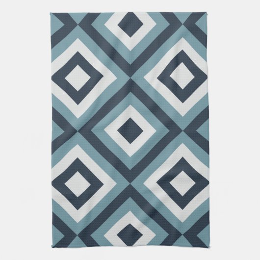 Muster für blaue Quadrate Geschirrtuch (Vertikal)