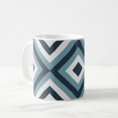 Muster für blaue Quadrate Kaffeetasse (Vorderseite Links)