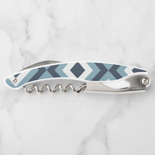 Muster für blaue Quadrate Kellnermesser (Rückseite)