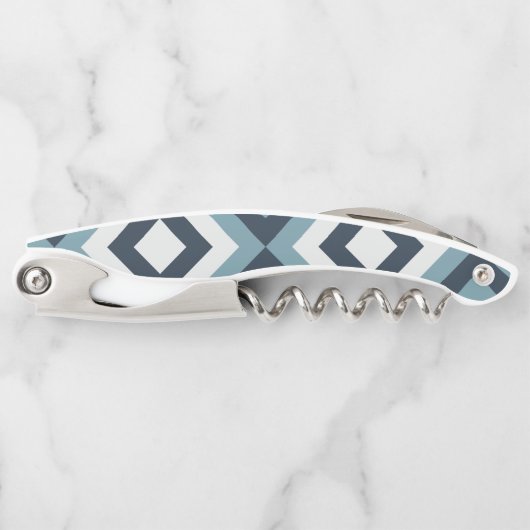 Muster für blaue Quadrate Kellnermesser (Vorderseite)