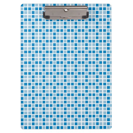 Muster für blaue Quadrate Klemmbrett (Vorderseite)