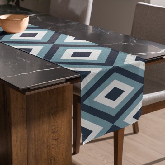 Muster für blaue Quadrate Kurzer Tischläufer