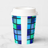 Muster für blaue Quadrate Pappbecher (Rechts)