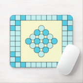 Muster für blaue Quadrate und Kreise Mousepad (Mit Mouse)