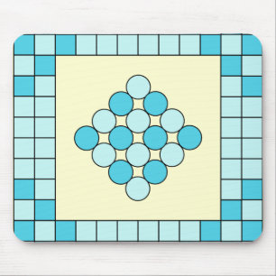 Muster für blaue Quadrate und Kreise Mousepad
