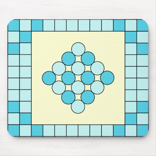 Muster für blaue Quadrate und Kreise Mousepad (Vorne)