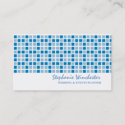 Muster für blaue Quadrate Visitenkarte (Vorderseite)