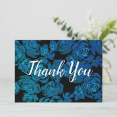 Muster für blaue Rose Dankeskarte (Stehend Vorderseite)