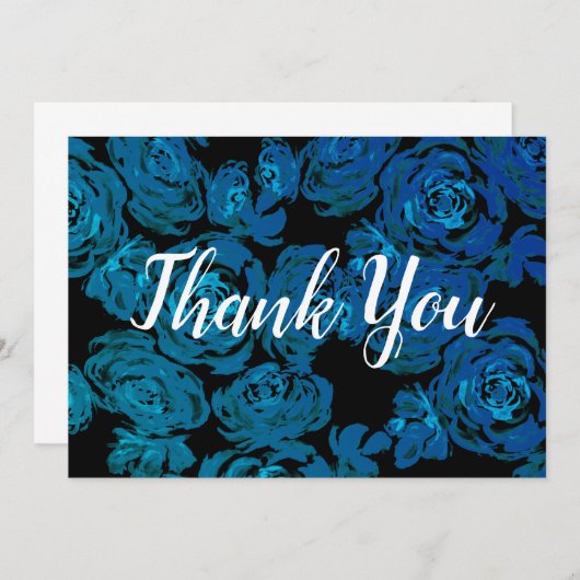 Muster für blaue Rose Dankeskarte (Vorne/Hinten)