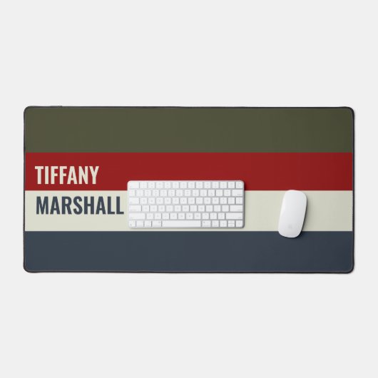 Muster für blaue Rot- und Olive-Braune Streifen Schreibtischunterlage (Tastatur & Maus)