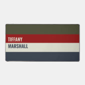 Muster für blaue Rot- und Olive-Braune Streifen Schreibtischunterlage (Vorderseite)