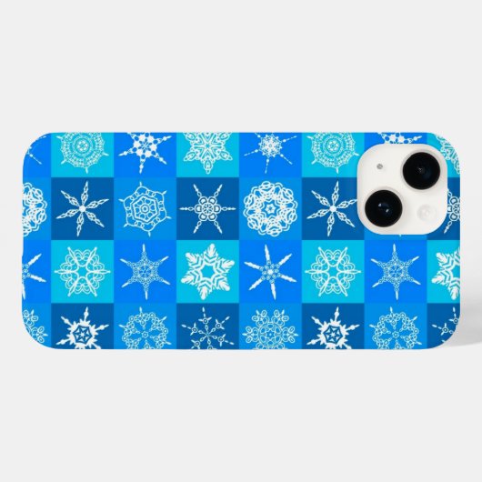 Muster für blaue Schneeflocken Case-Mate iPhone Hülle (Rückseite (Horizontal))