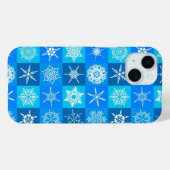 Muster für blaue Schneeflocken Case-Mate iPhone Hülle (Rückseite (Horizontal))