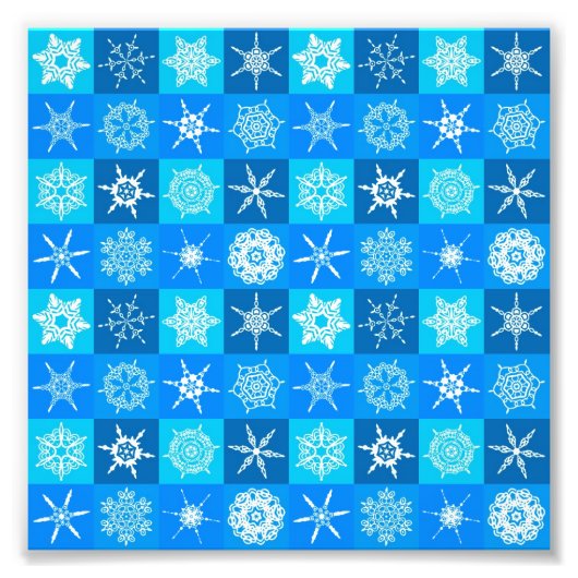 Muster für blaue Schneeflocken Fotodruck (Vorne)