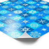 Muster für blaue Schneeflocken Fotodruck (Ecke)