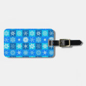 Muster für blaue Schneeflocken Gepäckanhänger (Vorderseite horizontal)