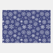 Muster für blaue Schneeflocken Geschenkpapier Set (Vorderseite 2)