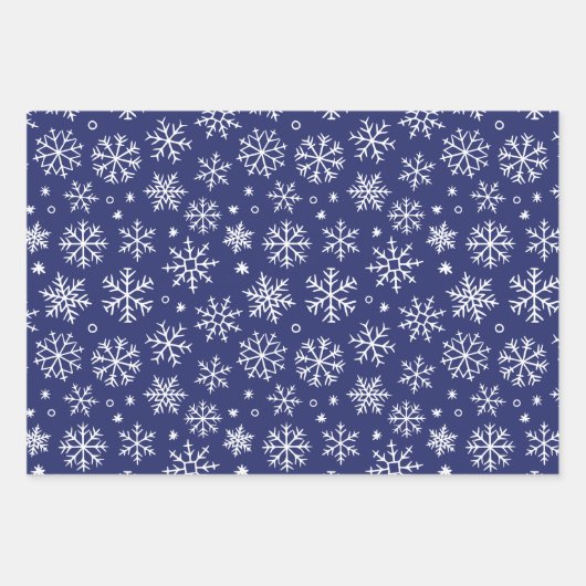Muster für blaue Schneeflocken Geschenkpapier Set (Vorderseite 2)