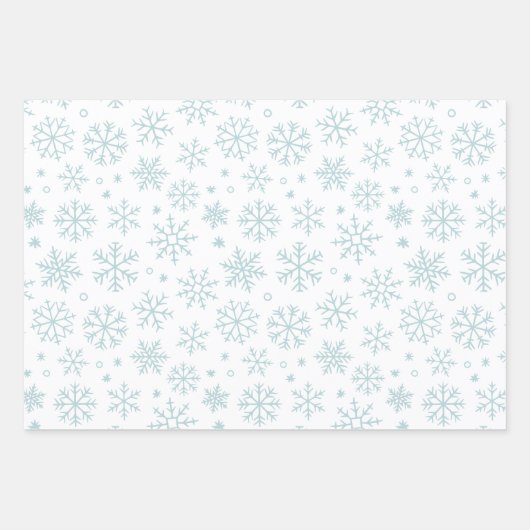 Muster für blaue Schneeflocken Geschenkpapier Set (Vorderseite 3)