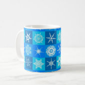 Muster für blaue Schneeflocken Kaffeetasse (Vorderseite Links)
