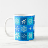 Muster für blaue Schneeflocken Kaffeetasse (Links)