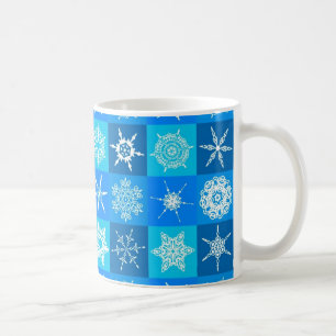 Muster für blaue Schneeflocken Kaffeetasse