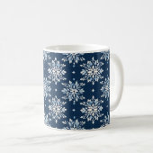 Muster für blaue Schneeflocken Kaffeetasse (VorderseiteRechts)