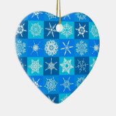 Muster für blaue Schneeflocken Keramik Ornament (Rechts)