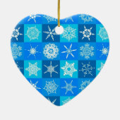 Muster für blaue Schneeflocken Keramik Ornament (Hinten)