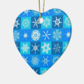 Muster für blaue Schneeflocken Keramik Ornament (Links)