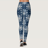 Muster für blaue Schneeflocken Leggings (Rückseite)