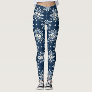 Muster für blaue Schneeflocken Leggings