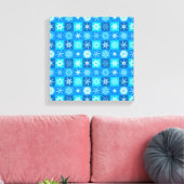Muster für blaue Schneeflocken Leinwanddruck (Insitu (Wohnzimmer))