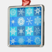 Muster für blaue Schneeflocken Ornament Aus Metall (Links)